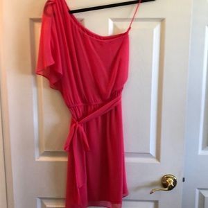One shoulder pink express dress